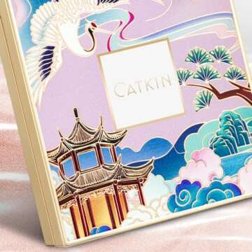 CATKIN Powder Blush for Cheek Blusher Natural Shimmering Blush & Highlight 2 in 1 Creamy Blendable Baked Blush Palette 10g C02 Lovely Cheek