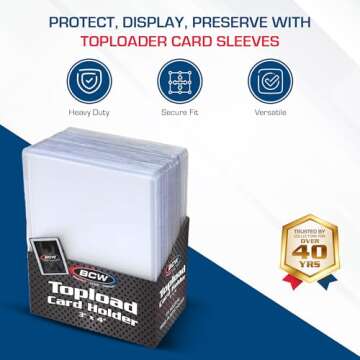 BCW 3x4 Topload Card Holder - Standard - 100ct | Rigid PVC Trading Card Protection for Baseball Card...