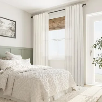 Natural Linen Curtains 84 Inch Length 2 Panels Cream White Pleated Linen Drapes for Living Room Semi Sheer Light Filtering Modern Farmhouse Aesthetic Neutral Window Curtain Back Tab Loop Ivory