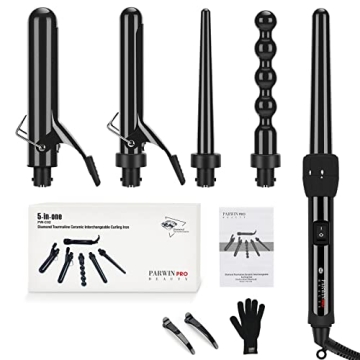 PARWIN PRO 5-in-1 Ceramic Curling Iron Set for Perfect Hair