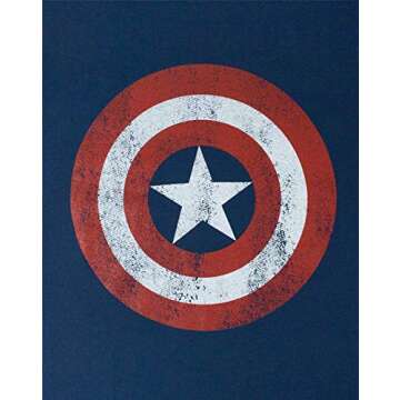 Marvel Mens' Captain America T-Shirt in Medium Blue for Superhero Fans