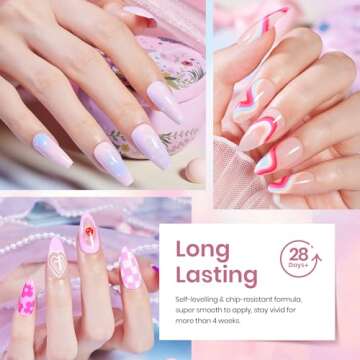 Beetles 23Pcs Gel Nail Polish Set with Base Gel Top Coat Spring Pastel Bright Neon Colors, 2025 Valentine Gel Polish Kit Nude Blue Pink Red Green Purple Colors Soak off Uv Nail Gel Gift for Girls