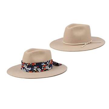 Vintage Fedora Wool Felt Panama Hat with Leather Strap