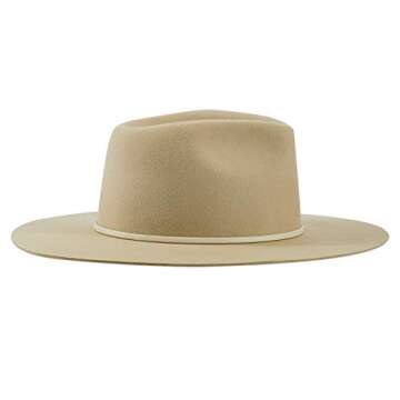Wool Felt Panama Hat with Leather Strap - Vintage Style