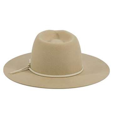 Wool Felt Panama Hat with Leather Strap - Vintage Style