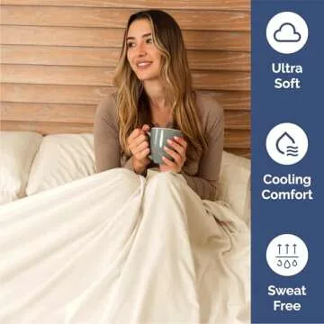 Queen Size 4 Piece Sheet Set - Comfy Breathable & Cooling Bed Sheets Set - Hotel Luxury Bedding for Women, Men, Kids & Teens - Deep Pockets, Easy-Fit, Super Soft & Wrinkle Free - Oeko-Tex - Off White