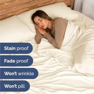 Queen Size 4 Piece Sheet Set - Comfy Breathable & Cooling Bed Sheets Set - Hotel Luxury Bedding for Women, Men, Kids & Teens - Deep Pockets, Easy-Fit, Super Soft & Wrinkle Free - Oeko-Tex - Off White