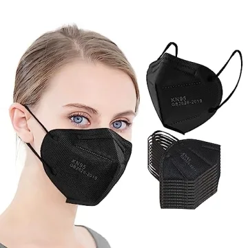 KN95 Black Face Masks - 25 Pack with 5 Layer Protection