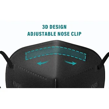 KN95 Black Face Masks - 25 Pack with 5 Layer Protection