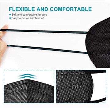 KN95 Black Face Masks - 25 Pack with 5 Layer Protection