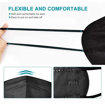KN95 Black Face Masks - 25 Pack with 5 Layer Protection