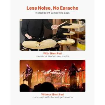 VEVOR 7-Piece Cymbal Pack for Drummers - Versatile & Durable