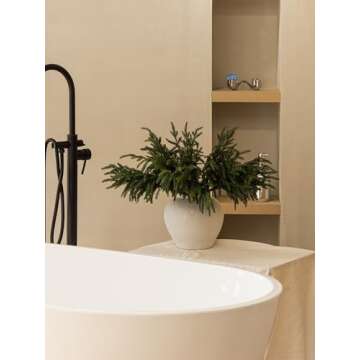 MISSPIN 12 Pcs 19.5 Inches Christmas Norfolk Pine Branches, Norfolk Pine Artificial Christmas Branches DIY Crafts Faux Christmas Norfolk Pine Branches for Xmas Indoor Outdoor Home Decor