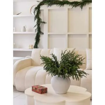 MISSPIN 12 Pcs 19.5 Inches Christmas Norfolk Pine Branches, Norfolk Pine Artificial Christmas Branches DIY Crafts Faux Christmas Norfolk Pine Branches for Xmas Indoor Outdoor Home Decor