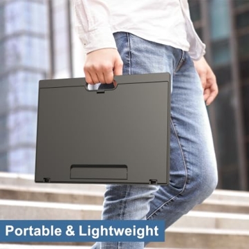 Laptop Lap Desk - Adjustable Lap Desk for Laptop with 8 Angles, Laptop Lap Desk with Cushion Fits up to 15.6 Inch Laptops, Portable Lap Desk with Handle for Home&Office