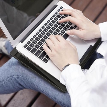 Laptop Lap Desk - Adjustable Lap Desk for Laptop with 8 Angles, Laptop Lap Desk with Cushion Fits up to 15.6 Inch Laptops, Portable Lap Desk with Handle for Home&Office