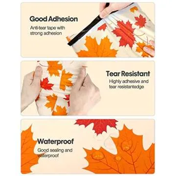 100 Pack Fall Poly Mailers with Maple Leaves Design