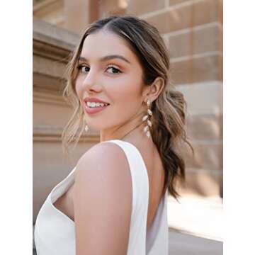 Elegant SWEETV Crystal Wedding Earrings for All Occasions