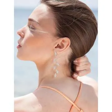 Elegant SWEETV Crystal Wedding Earrings for All Occasions