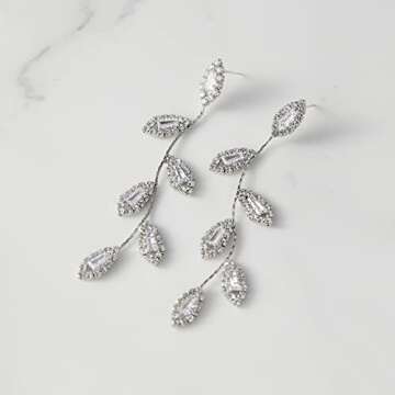 Elegant SWEETV Crystal Wedding Earrings for All Occasions