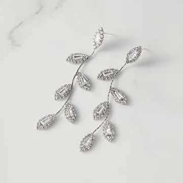 Elegant SWEETV Crystal Wedding Earrings for All Occasions