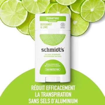 Schmidt's Natural Deodorant Stick Bergamot and Lime Pack of 2 Aluminum Free Vegan