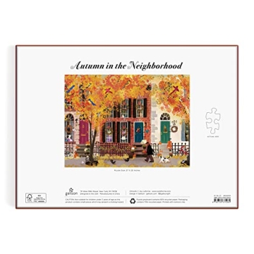 Galison Autumn in The Neighborhood Puzzle for Adults