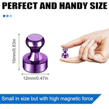 LOVIMAG 20 PCS Refrigerator Magnets, Purple Fridge Magnets Strong Magnets for Whiteboard, Small Neodymium Magnets Ideal for Push Pin Magnets, Office Magnets, Classroom Magnets, Map Magnets