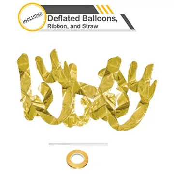 Gold OH Baby Script Balloons for Celebrations - 16 inch