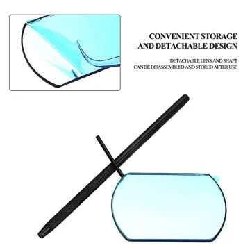 Large Lash Mirror, Dfsuiwk Detachable Eyelash Mirror Stainless Steel Eyelash Makeup Mirror, Eyelash Extensions Accessories for Lash Extension Supplies Black