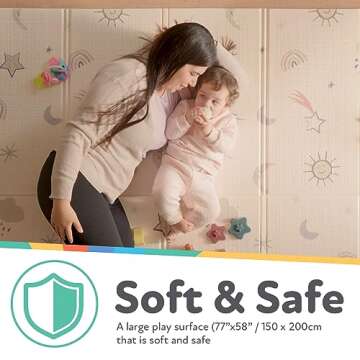 Nuby Reversible Baby Play Mat for Safe Playtime Fun