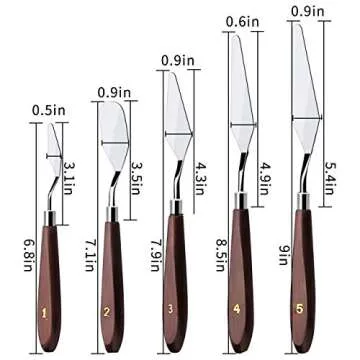 Cake Cream Spatula 5 Pieces/Set Stainless Steel Frosting Baking Pastry Tool Mixing Set Cake Icing Oi...