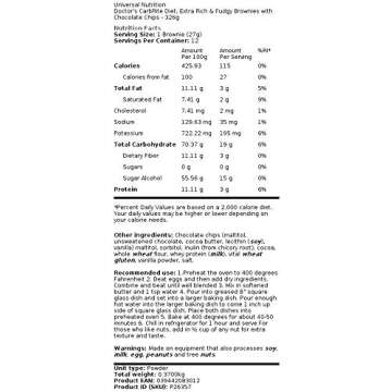 Doctor's CarbRite Diet Brownie Mix - Low Carb Baking and Desserts - For Keto and Low Sugar Diets - P...