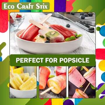 Eco Craft Stix Colored Craft Sticks - 1000 Count