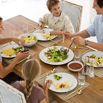 KOUSKOU Mirror Gold Silverware Set for 8 - 40 Piece Elegant Tableware