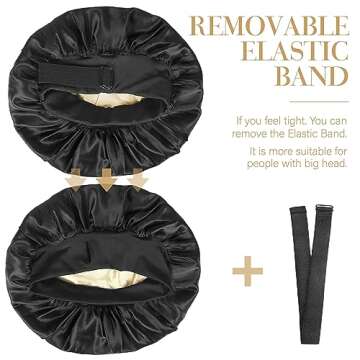 Silk Bonnet for Sleeping Double Layer Satin Bonnet Adjustable Bonnets for Black Women Sleep Cap Reve...