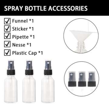 StellaCare 1oz Spray Bottles,Refillable Empty Glass Bottle with Small Fine Mist for Hair,Essential O...