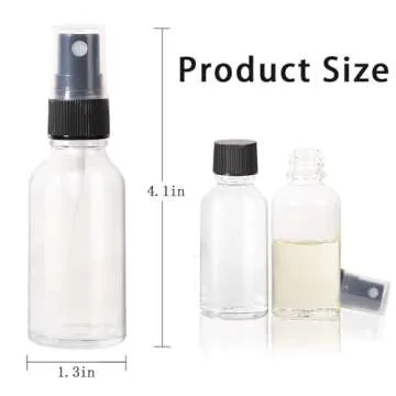 StellaCare 1oz Spray Bottles,Refillable Empty Glass Bottle with Small Fine Mist for Hair,Essential Oil,Plants, Cleaning Solutions(3 Pack)