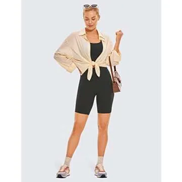 CRZ YOGA Womens Butterluxe Biker Shorts - 8" High Waisted