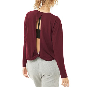 Bestisun Long Sleeve Yoga Workout Shirt for Women
