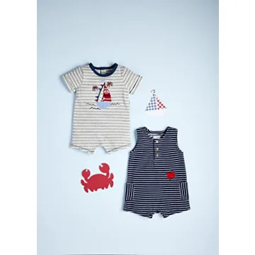 Mud Pie Baby Boy's Terry Stripe Romper for Summer Fun