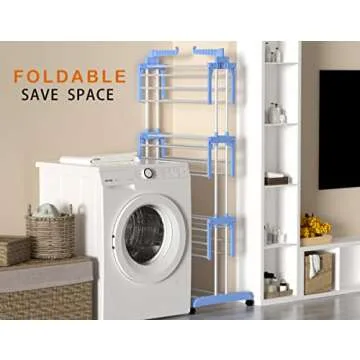 HOMIDEC 4-Tier Foldable Drying Rack - Large & Movable