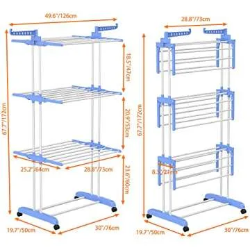 HOMIDEC 4-Tier Foldable Drying Rack - Large & Movable