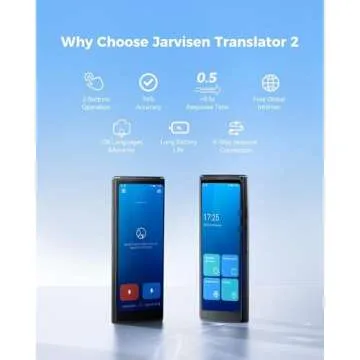 Jarvisen Language Translator Device, Two-Way Instant Voice Translator for 108 Languages, Real-Time T...