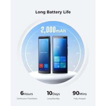 Jarvisen Language Translator Device, Two-Way Instant Voice Translator for 108 Languages, Real-Time Translation Device with Online Offline Translation, Portable Traductor for Travel, Business