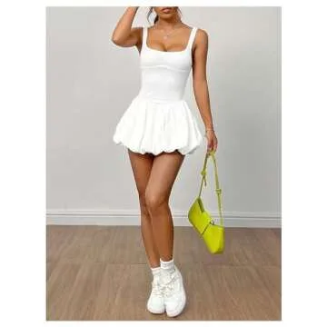 Milumia Women's Y2K Square Neck Sleeveless A-Line Dress