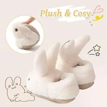 Adorable Bunny Toddler Slippers Non-Slip Plush Indoor Shoes