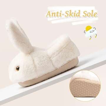Adorable Bunny Toddler Slippers Non-Slip Plush Indoor Shoes