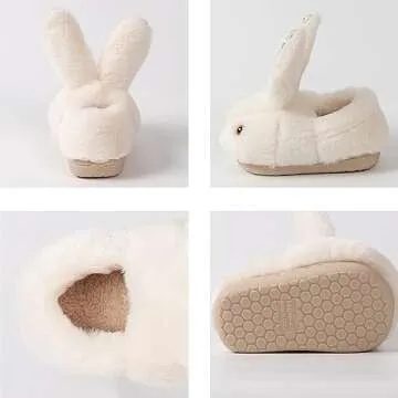 Adorable Bunny Toddler Slippers Non-Slip Plush Indoor Shoes