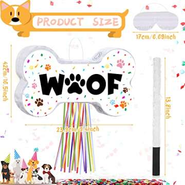 Sotiff Dog Piñata Set | Fun Puppy Party Supplies with Stick & Blindfold